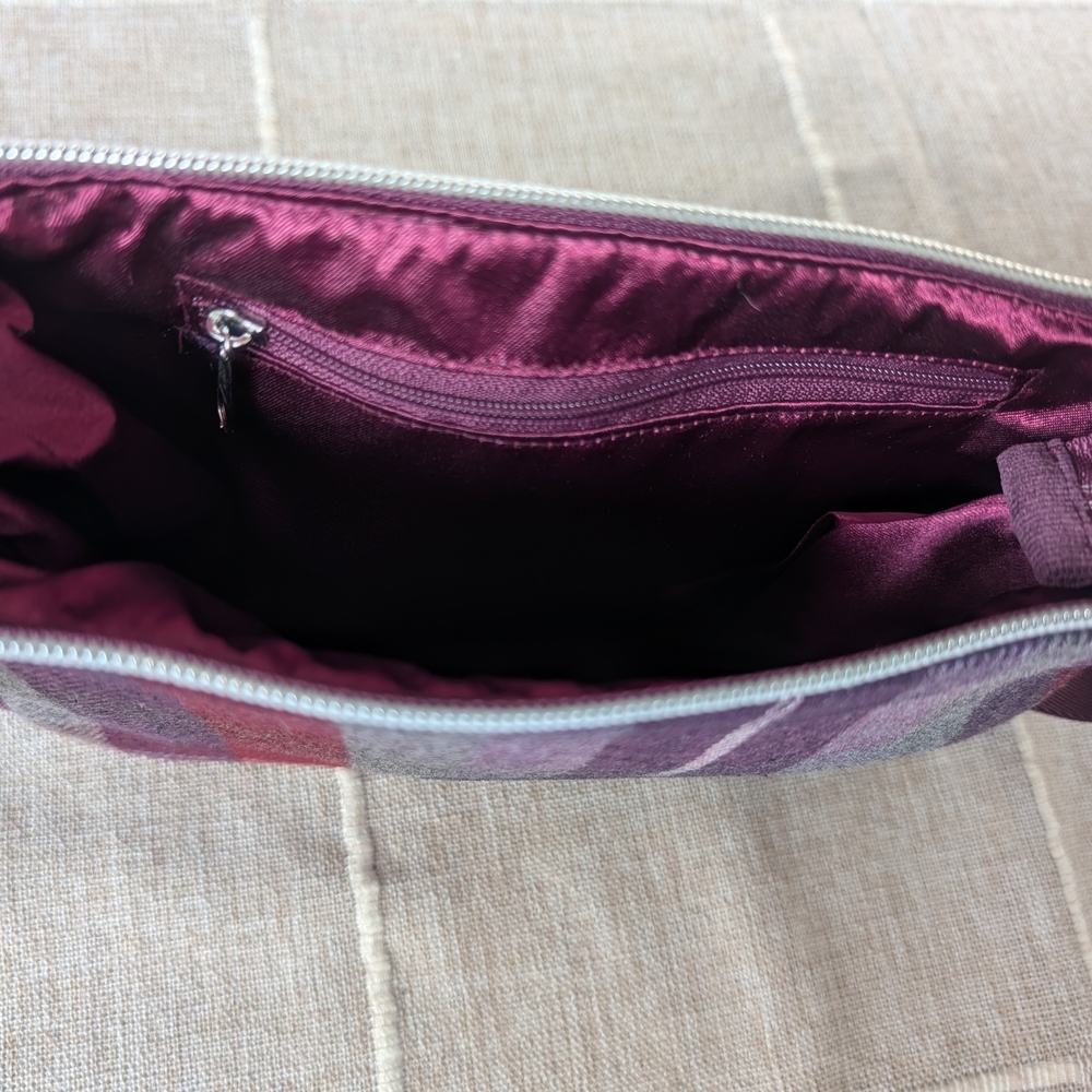 Earth Squared Plaid Crossbody Bag w/ Matching Gloves - Purple and Gray - Picture 5 of 5